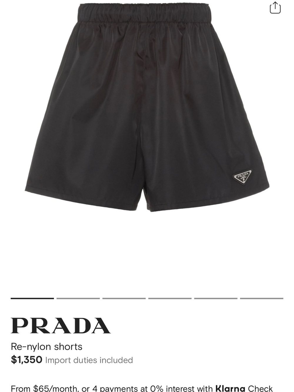Prada Black Elastic-Waist Nylon Shorts - Picture 5 of 11